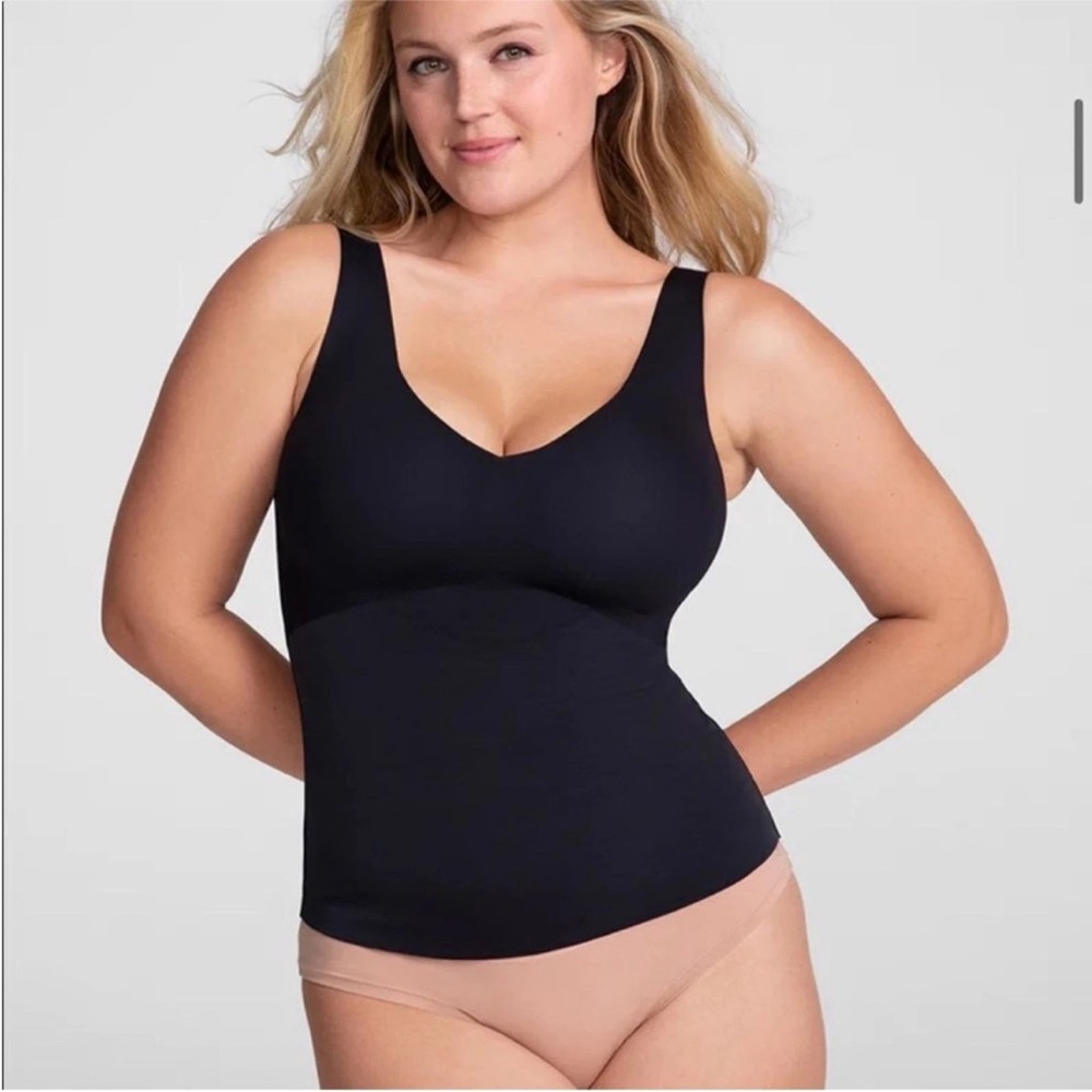 Honeylove Black Liftwear Tank V Neck Seamless Shapewear Top XL